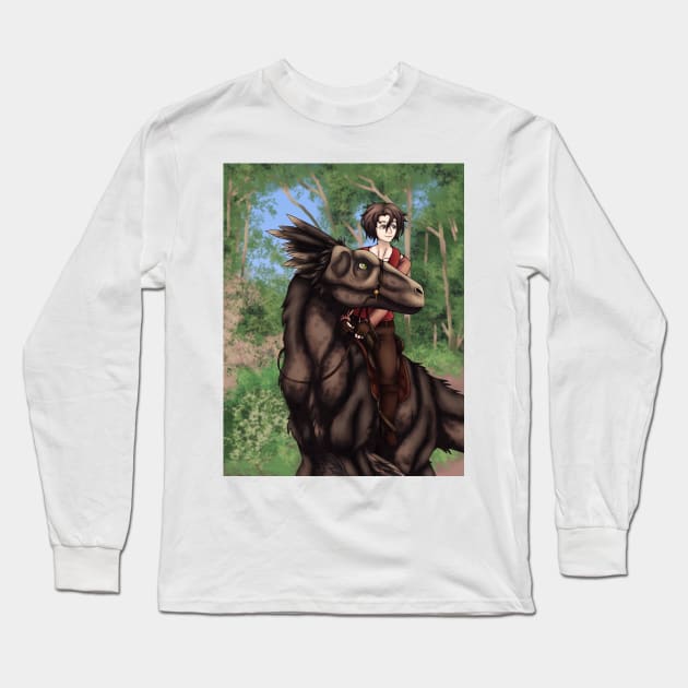 Dinosaur Rider Long Sleeve T-Shirt by SakuraDragon